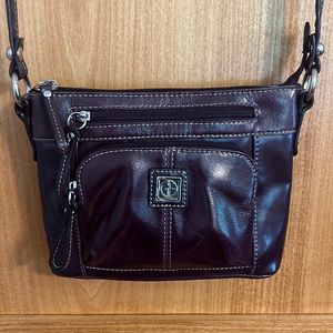Giani Bernini Purple (deep plum) leather purse, long shoulder or crossbody bag